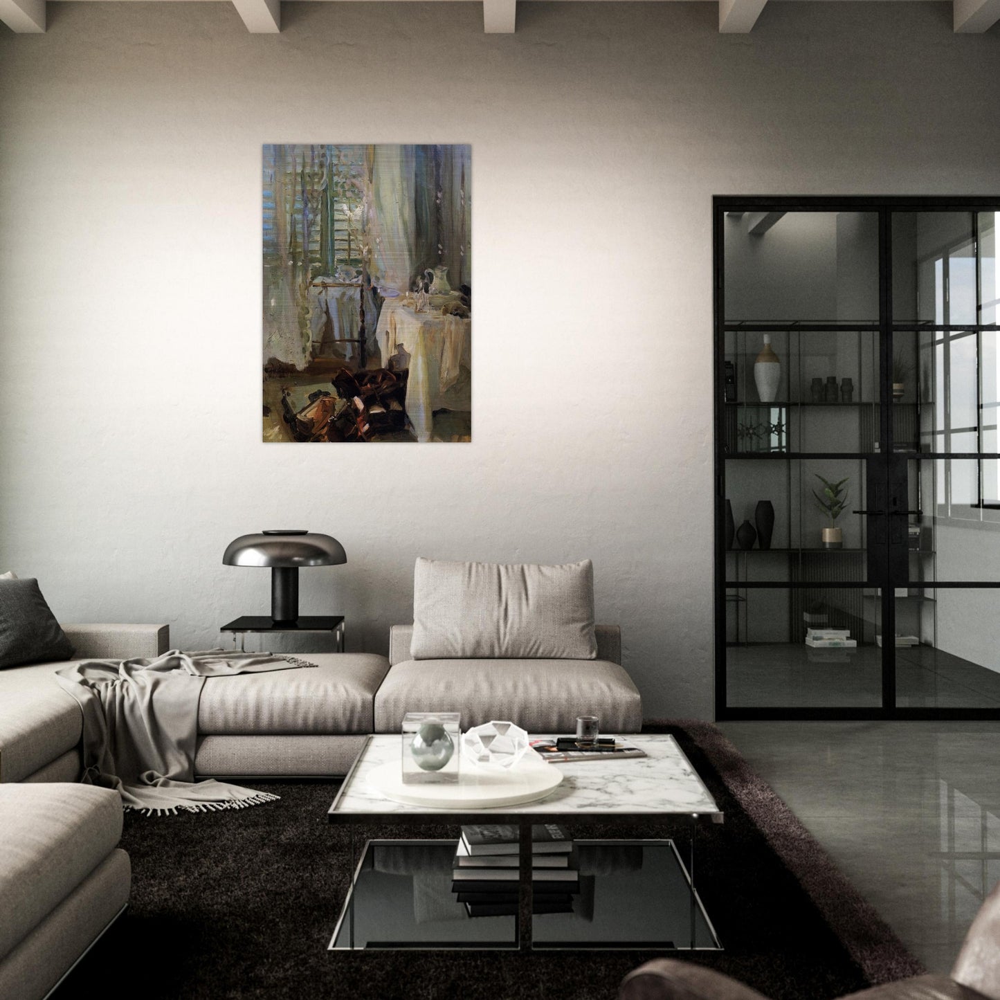 A Hotel Room - John Singer Sargent Brushed Aluminum Print - 70x100 cm / 28x40 inches | John Singer Sargent Aluminum Print | John Singer Sargent Prints