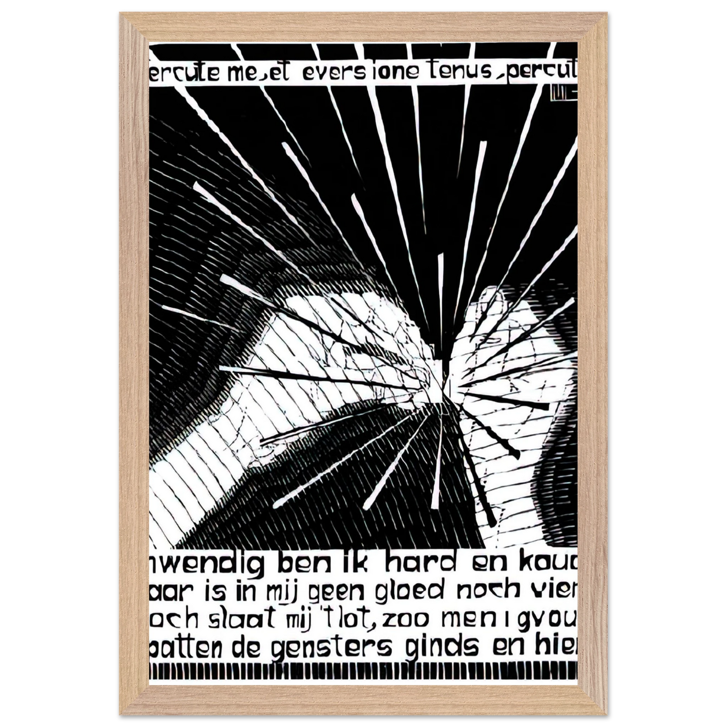 MC Escher - EMBLEMATA FLINT Wall Art - 21x29.7 cm / 8x12" - Premium Wooden Framed Poster With Fine Art Paper - Wood frame
