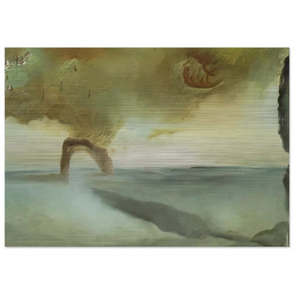 LANDSCAPE WITH ROCK IN THE SHAPE OF A TRIUMPHAL ARCH - Salvador Dali Brushed Aluminum Print - 70x100 cm / 28x40 inches | Salvador Dali Aluminum Print | Salvador Dali Prints