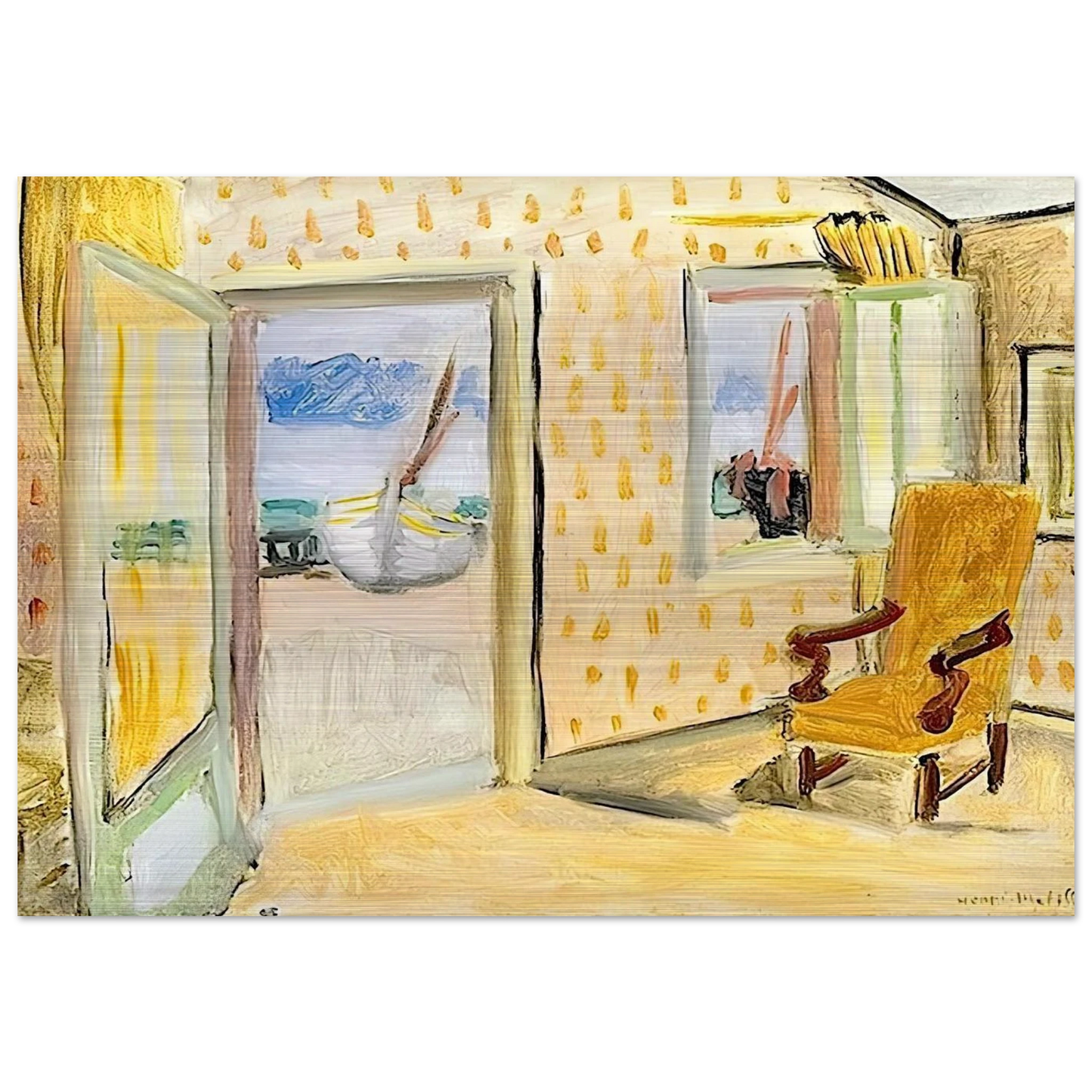 INTERIOR OPEN DOOR 1920 - Henri Matisse Brushed Aluminum Print - 70x100 cm / 28x40 inches | Henri Matisse Aluminum Print | Henri Matisse Prints