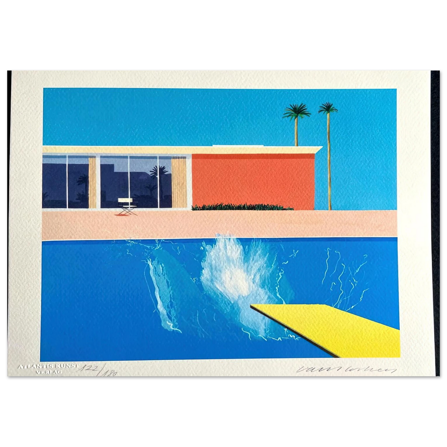 David Hockney - David Hockney Wall art - 13x18 cm / 5x7 inches - Premium Wooden Framed Poster With Fine Art Paper-canvas - White frame