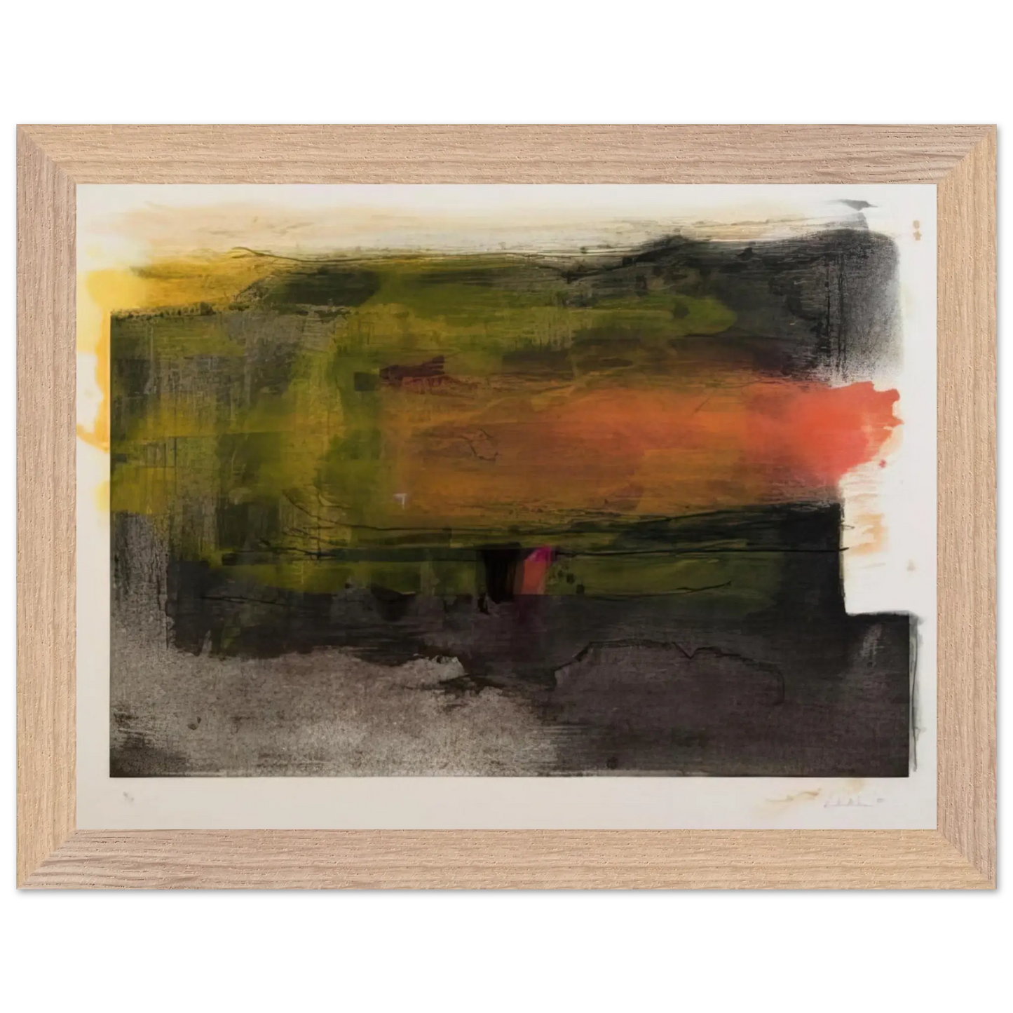 Helen Frankenthaler - Deep Sun - 1983 Wall art - A1 (59.4 x 84.1  cm) - Premium Wooden Framed Poster With Fine Art Paper - White frame