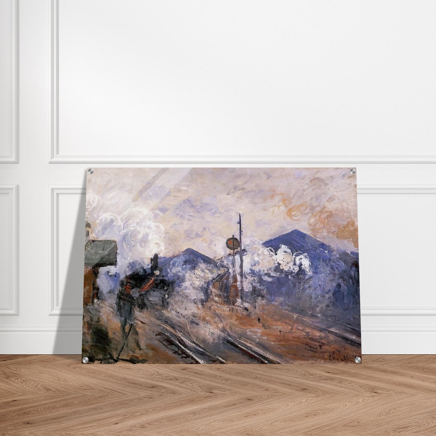 Saint-Lazare Station, Track Coming out - claude monet Acrylic Print - 70x100 cm / 28x40″ inches | claude monet Wall Art | claude monet Prints