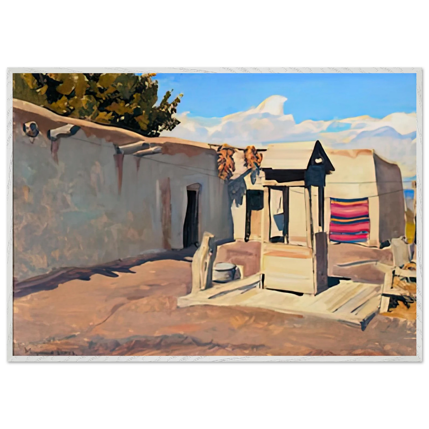 Maynard Dixon - OLD PATIO 1931 Wall art - 15x20 cm / 6x8 inches - Premium Wooden Framed Poster With Fine Art Paper-canvas - Black frame