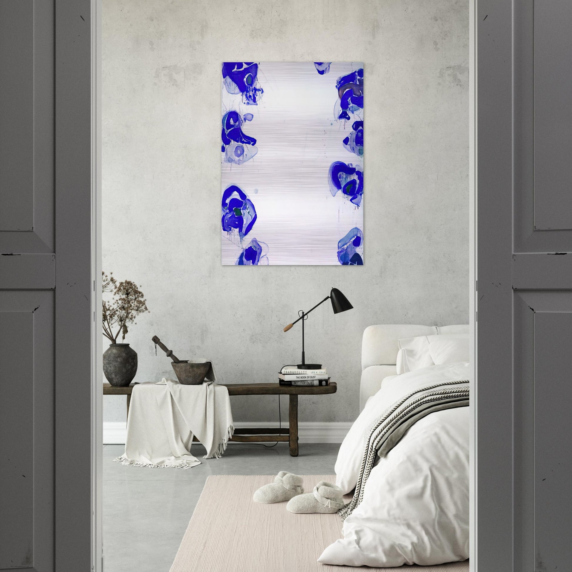 Blue Balls - Sam Francis Brushed Aluminum Print - 70x100 cm / 28x40 inches | Sam Francis Aluminum Print | Sam Francis Prints