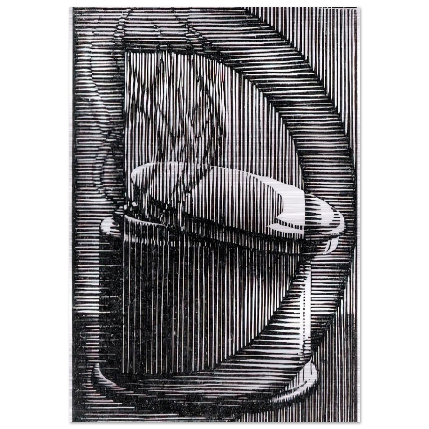 INITIAL D - MC Escher Brushed Aluminum Print - 70x100 cm / 28x40 inches | MC Escher Aluminum Print | MC Escher Prints