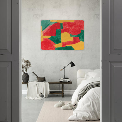 Composition verte, rouge et jaune - 1964 - Serge Poliakoff Acrylic Print - 70x100 cm / 28x40″ inches