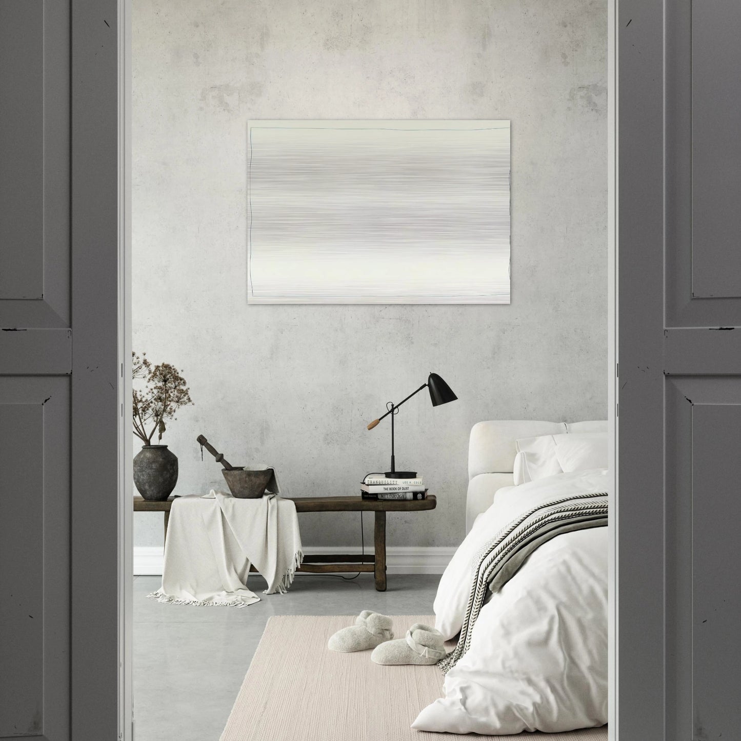 Bent Line Drawing - Robert Ryman Brushed Aluminum Print - 70x100 cm / 28x40 inches | Robert Ryman Aluminum Print | Robert Ryman Prints