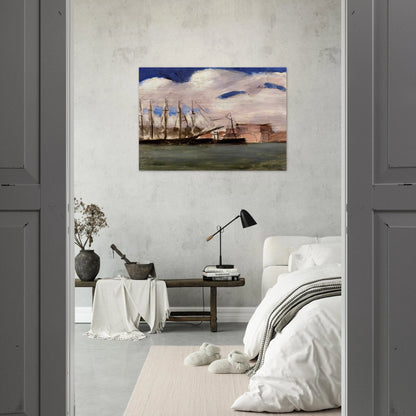 WHITE CLOUDS THE OLD PORT OF MARSEILLE 1918 - Henri Matisse Brushed Aluminum Print - 70x100 cm / 28x40 inches | Henri Matisse Aluminum Print | Henri Matisse Prints