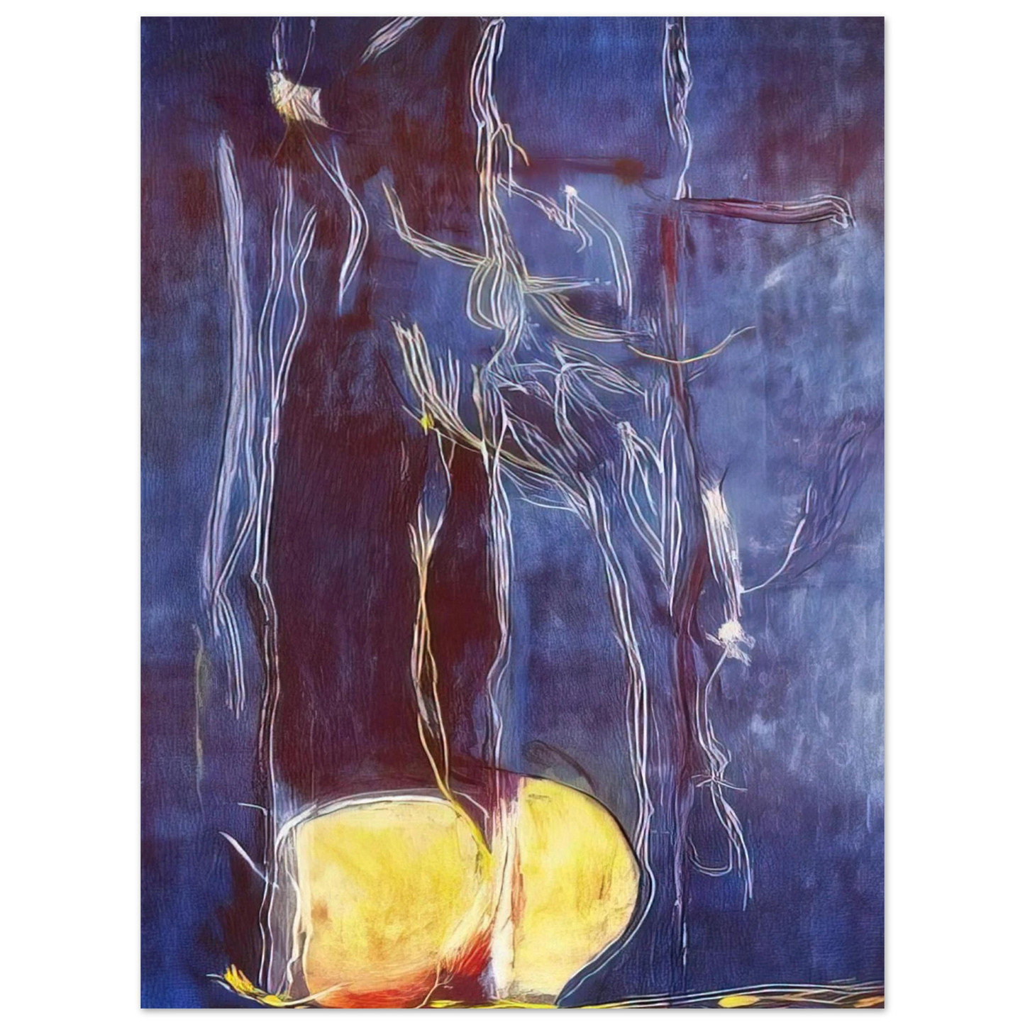 Helen Frankenthaler - All About Blue - 1994 Wall art - 70x100 cm / 28x40 inches - Premium Wooden Framed Poster With Fine Art Paper-canvas - Wood frame