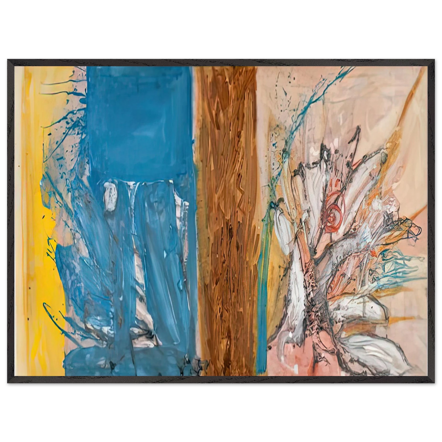 Helen Frankenthaler - The FaÃƒÂ§ade, 1954- Wall Art - 21x29.7 cm / 8x12" - Premium Wooden Framed Poster With Fine Art Paper-canvas - Black frame