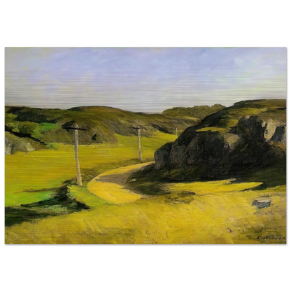 Road in Maine - Edward Hopper Brushed Aluminum Print - 70x100 cm / 28x40 inches | Edward Hopper Aluminum Print | Edward Hopper Prints