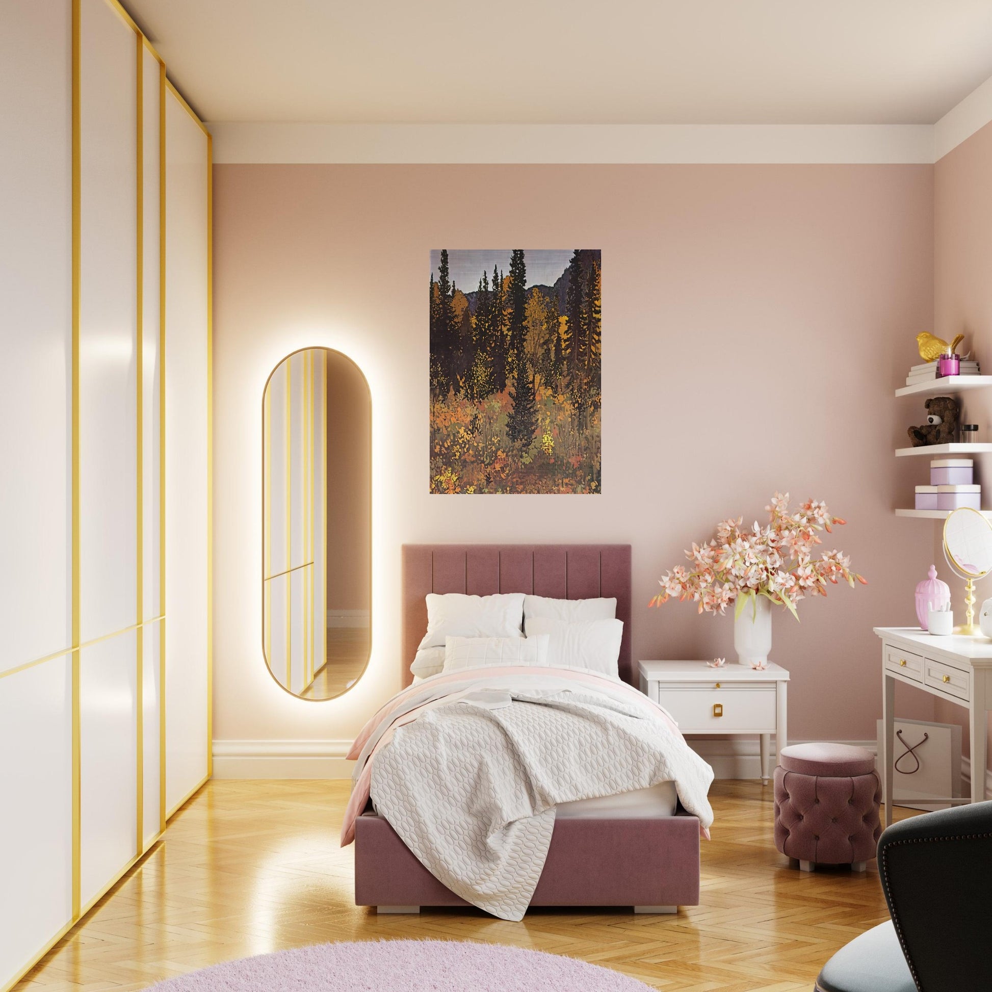 The Dark Woods Interior - 1921 - Frank Johnston Brushed Aluminum Print - 70x100 cm / 28x40 inches | Frank Johnston Aluminum Print | Frank Johnston Prints