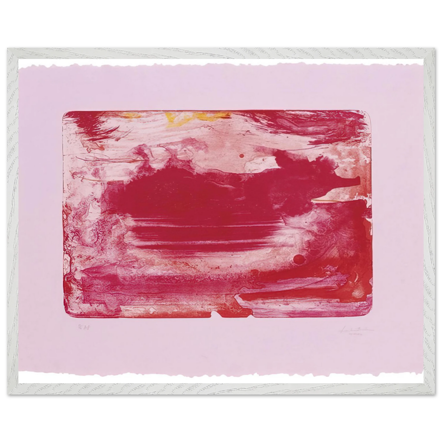 Helen Frankenthaler - The Red Sea - 1982 Wall art - 21x29.7 cm / 8x12" - Premium Wooden Framed Poster With Fine Art Paper-canvas - Wood frame