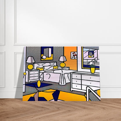 INTERIOR WITH MOBILE 1992 - Roy Lichtenstein Brushed Aluminum Print - 70x100 cm / 28x40 inches | Roy Lichtenstein Aluminum Print | Roy Lichtenstein Prints
