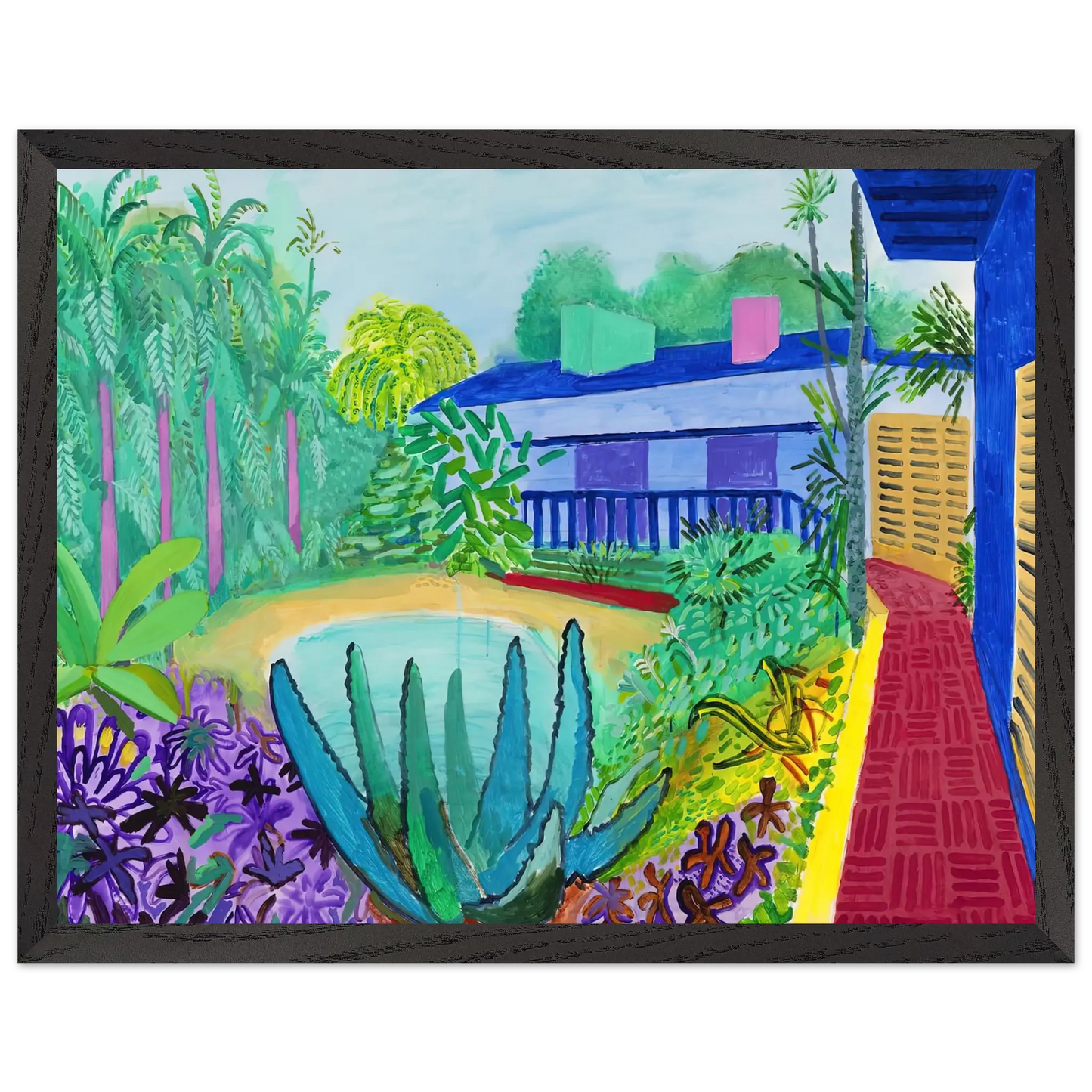 David Hockney - David Hockney Wall art - 27x35 cm / 11x14 Inches - Premium Wooden Framed Poster With Fine Art Paper - Black frame
