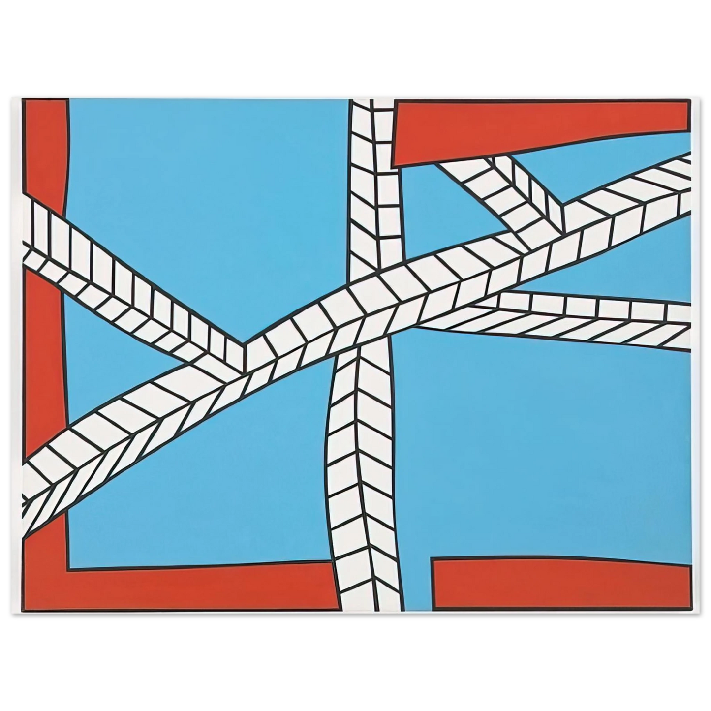 Nicholas Krushenick - Skyscape II - 1988  75x100 cm / 30x40inches Fine Art Poster