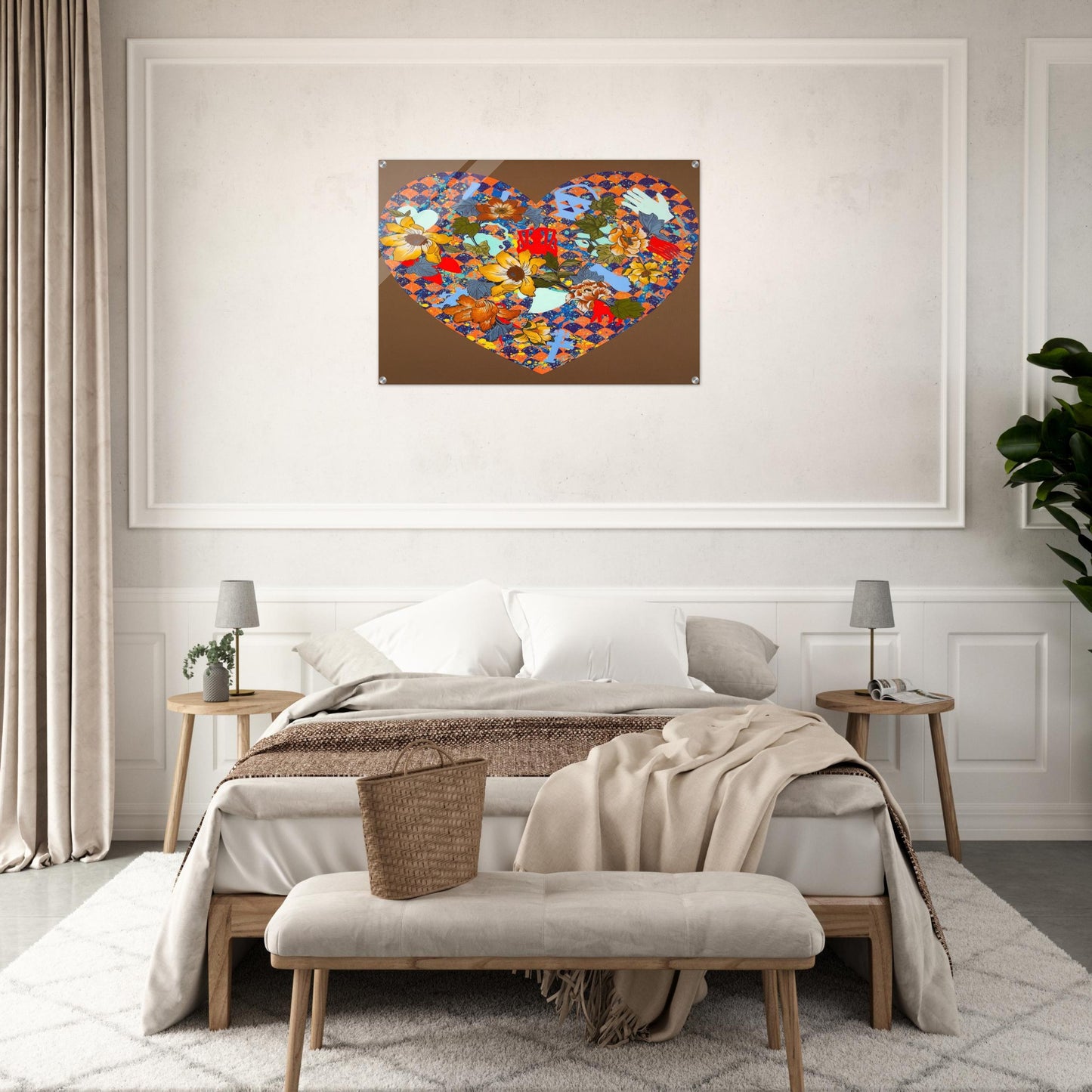 Our Stenciled Heart - 2008 - Miriam Schapiro Acrylic Print - 70x100 cm / 28x40″ inches