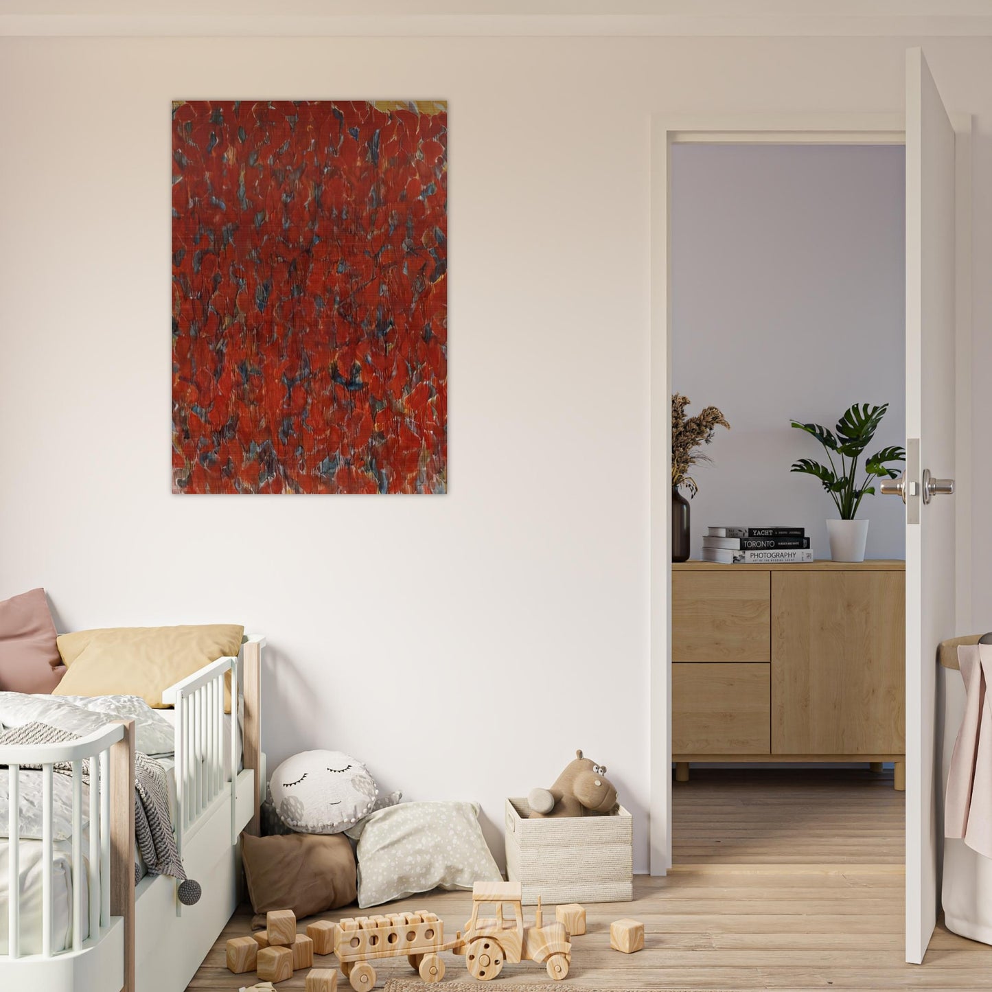 Big Red - Sam Francis Brushed Aluminum Print - 70x100 cm / 28x40 inches | Sam Francis Aluminum Print | Sam Francis Prints