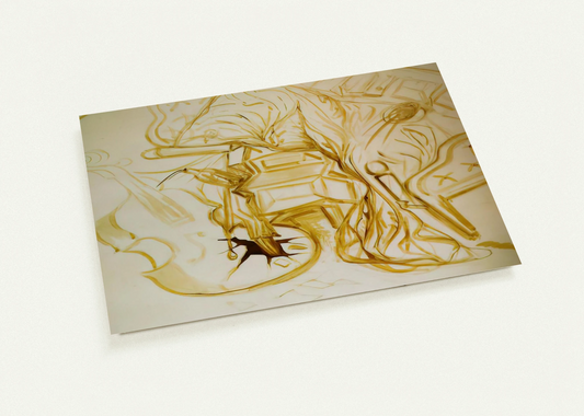 BED AND BEDSIDE TABLE FEROCIOUSLY ATTACKING A CELLO By Salvador Dali Pack of 10 Post Cards | Salvador Dali Post Cards | A6 (10.5 x 14.8 cm) - 4.1 x 5.8 inches