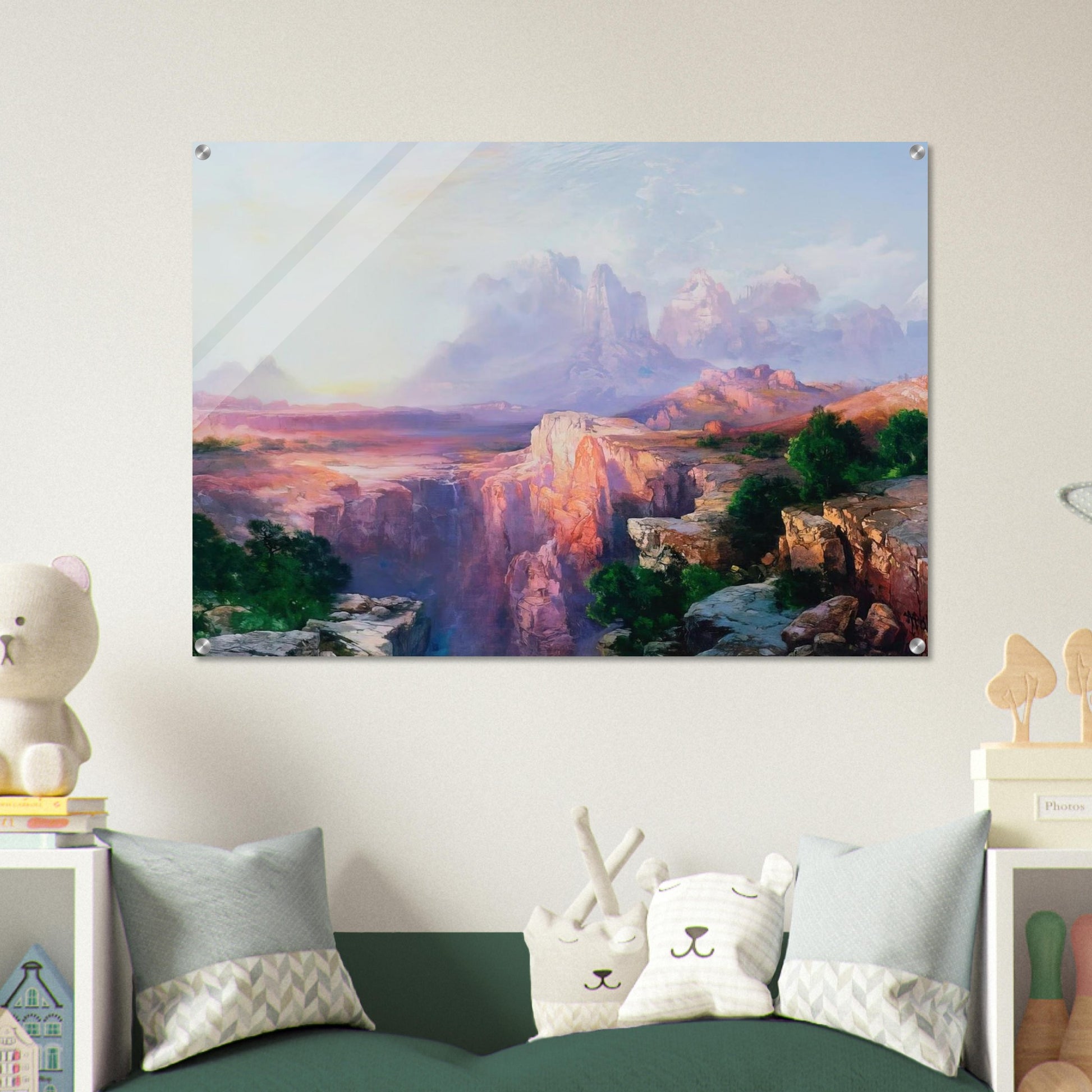 Rock Towers of the Rio Virgin - Thomas Moran Acrylic Print - 70x100 cm / 28x40″ inches