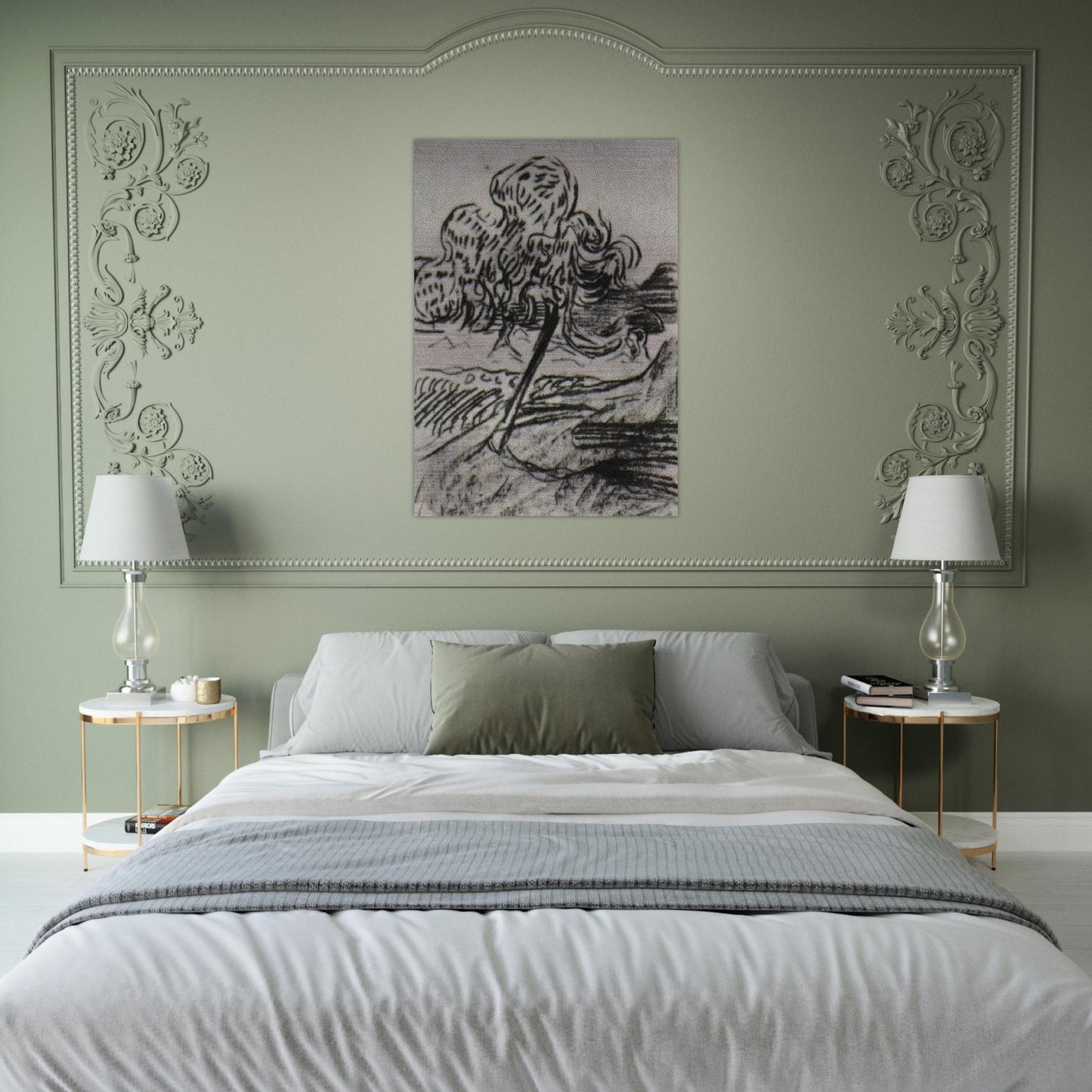Study of a Fruit Tree - Vincent van Gogh Brushed Aluminum Print - 70x100 cm / 28x40 inches | Vincent van Gogh Aluminum Print | Vincent van Gogh Prints