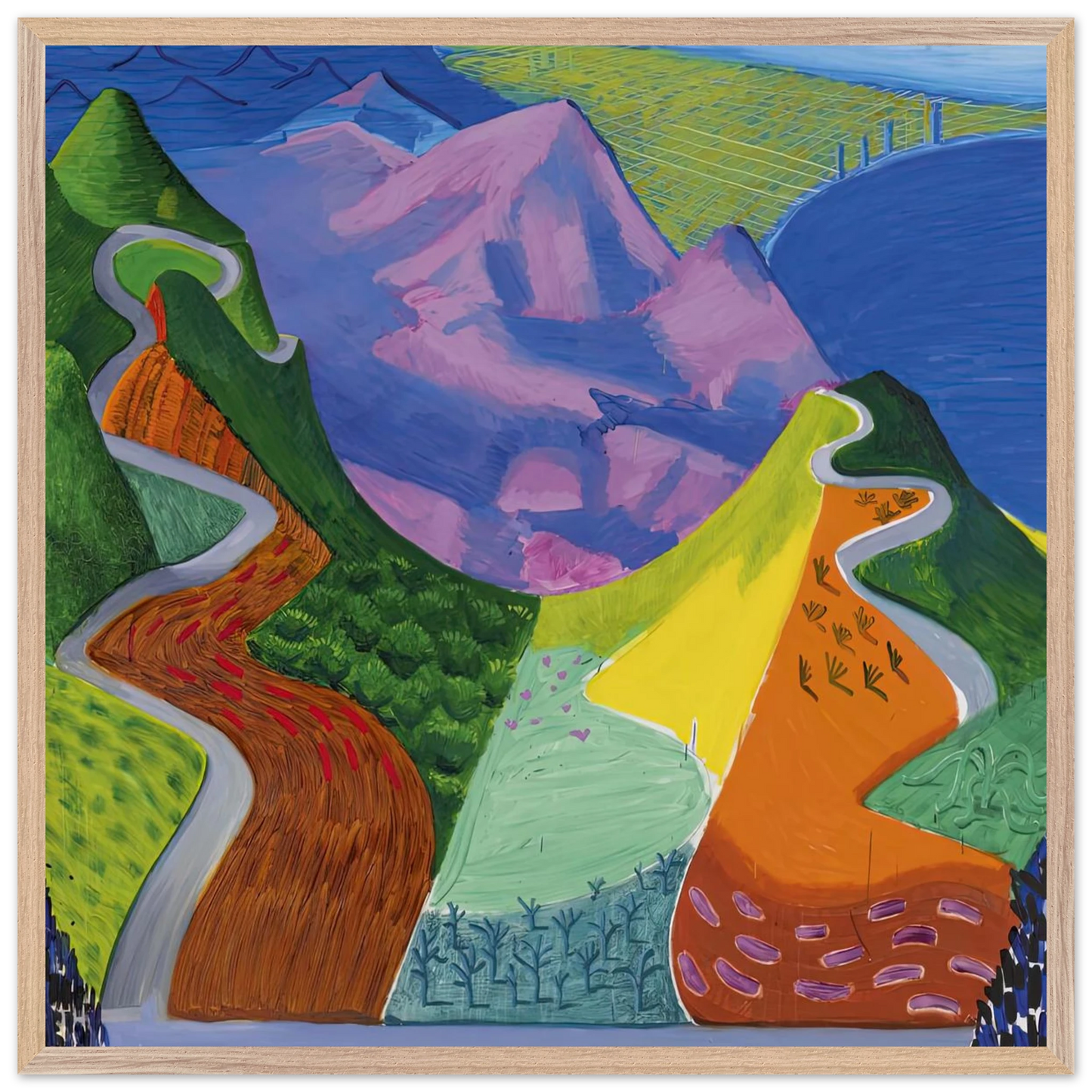 David Hockney - David Hockney Wall art - 27x35 cm / 11x14 inches - Premium Wooden Framed Poster With Fine Art Paper-canvas - White frame