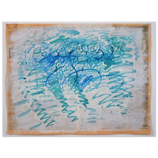 Paul Thek - Untitled Blue Zig-Zags - 1988  75x100 cm / 30x40inches Fine Art Poster