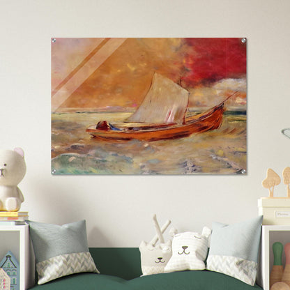 YELLOW BOAT - Odilon Redon Acrylic Print - 70x100 cm / 28x40″ inches | Odilon Redon Wall Art | Odilon Redon Prints