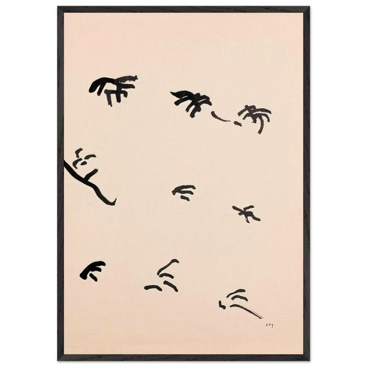 Mouvement - 1950 - Henri Michaux 70x100 cm / 28x40 inches Framed Art Print – Black Wooden Frame