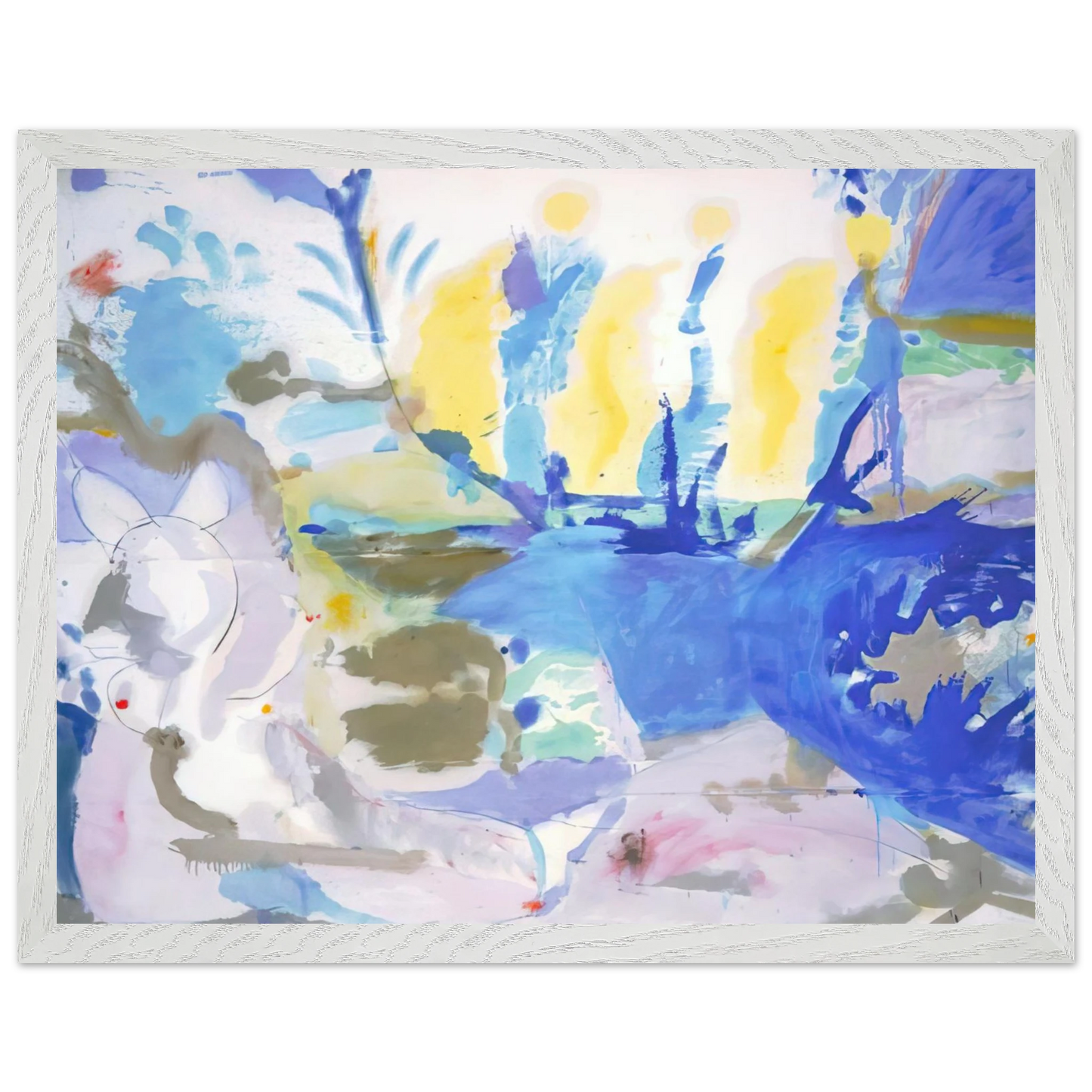 Helen Frankenthaler - Basque Beach - 1958 Wall art - A2 (42 x 59.4  cm) - Premium Wooden Framed Poster With Fine Art Paper-canvas - White frame