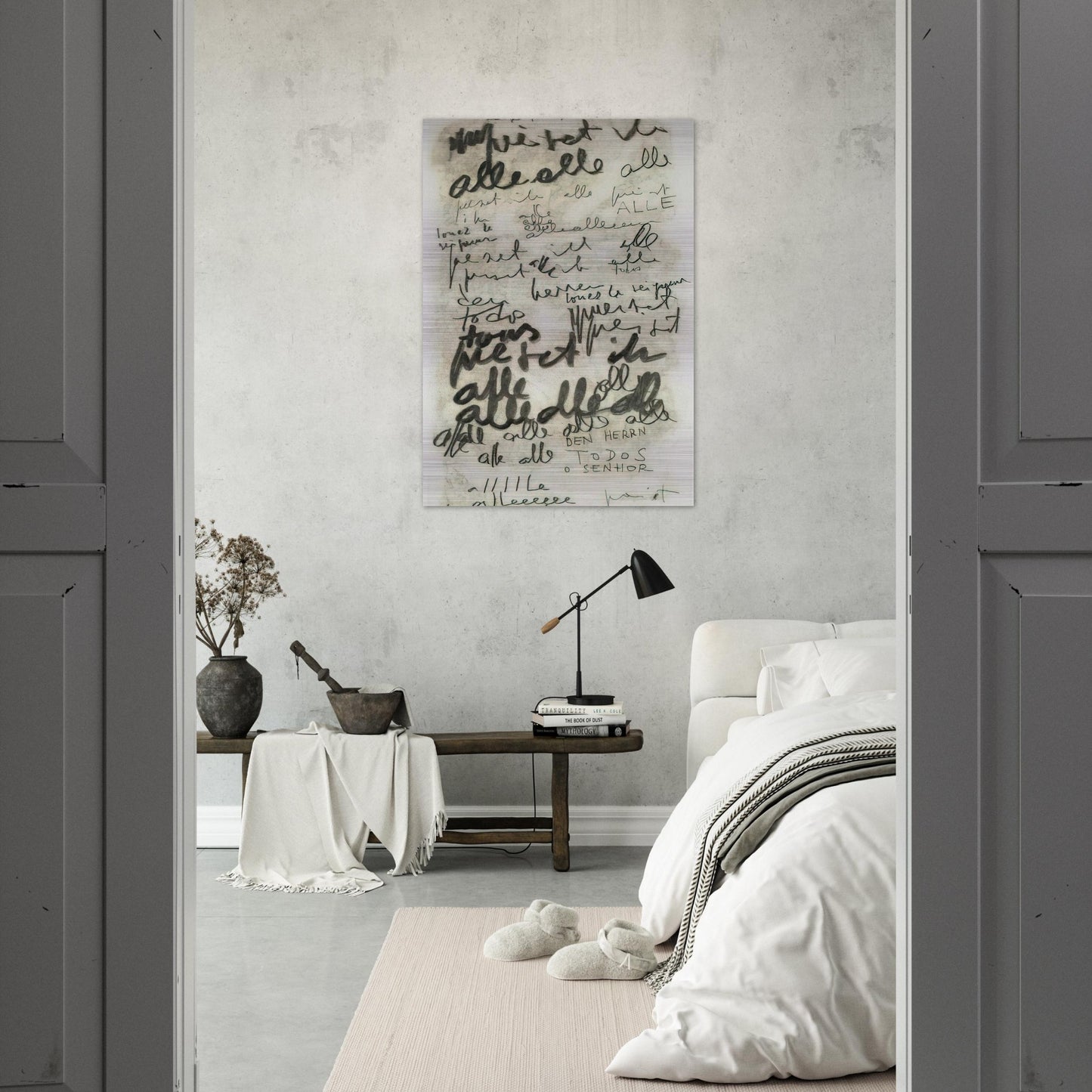 Untitled Alle - 1965 - Mira Schendel Brushed Aluminum Print - 70x100 cm / 28x40 inches | Mira Schendel Aluminum Print | Mira Schendel Prints