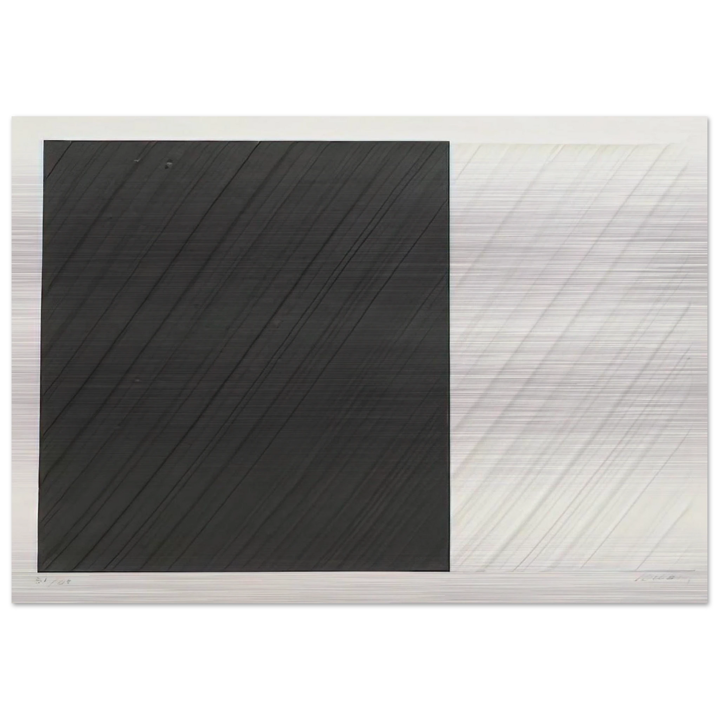 Untitled - 1991 - Pierre Soulages Brushed Aluminum Print - 70x100 cm / 28x40 inches | Pierre Soulages Aluminum Print | Pierre Soulages Prints