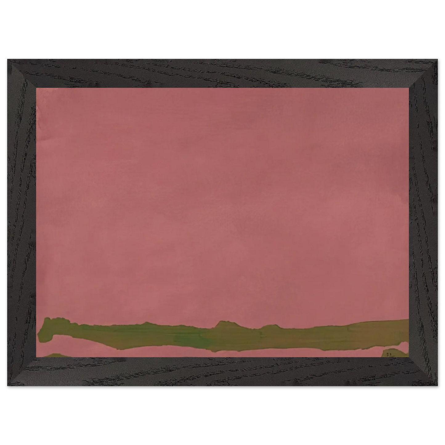 Helen Frankenthaler - Green Likes Mauve - 1970 Wall art - 60x80 cm / 24x32 Inches - Premium Wooden Framed Poster With Fine Art Paper - Wood frame