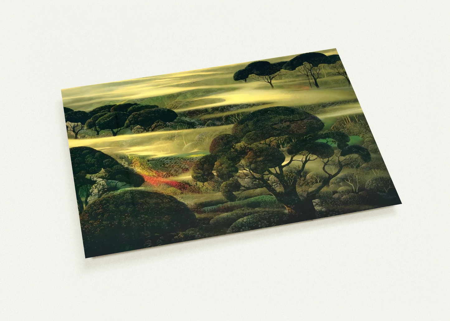 Forest in Fog By Eyvind Earle Pack of 10 Post Cards | Eyvind Earle Post Cards | A6 (10.5 x 14.8 cm) - 4.1 x 5.8 inches