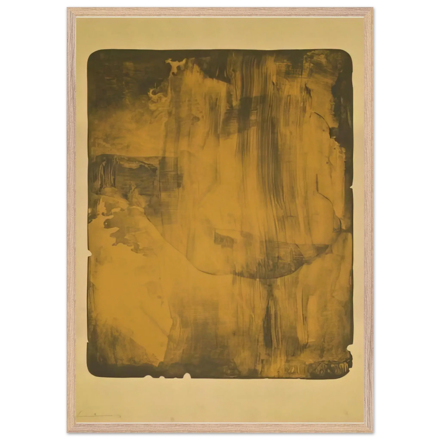 Helen Frankenthaler - Bronze Smoke - 1978 Wall art - 60x80 cm / 24x32 Inches - Premium Wooden Framed Poster With Fine Art Paper - Wood frame