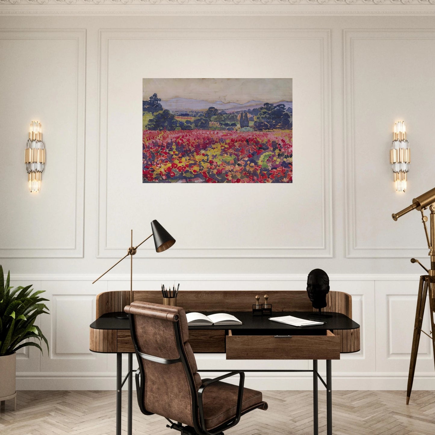 THE VINES IN SAINT CLAIR 1912 - Theo van Rysselberghe Brushed Aluminum Print - 70x100 cm / 28x40 inches | Theo van Rysselberghe Aluminum Print | Theo van Rysselberghe Prints