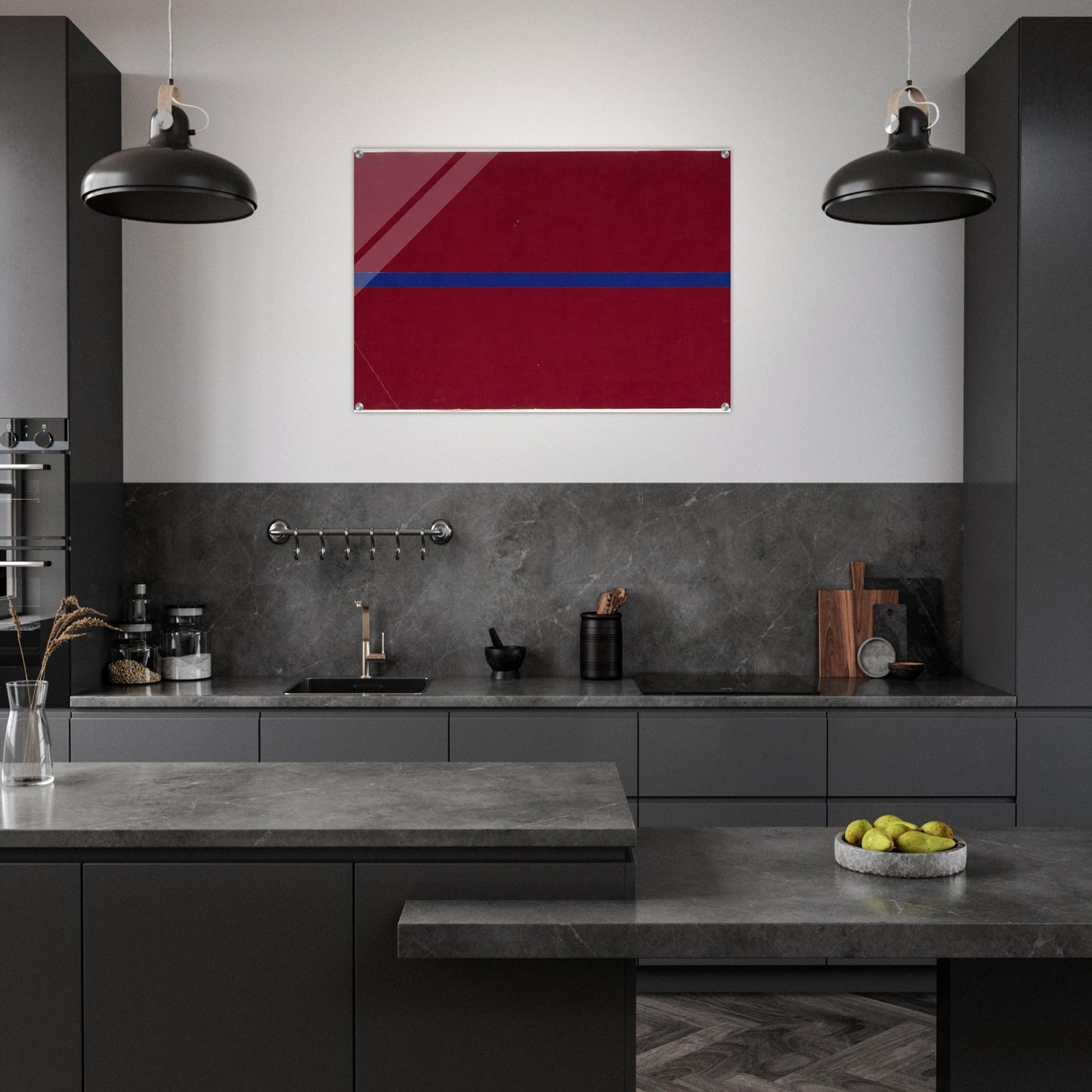 Blue and Red from the series Line Form Color - Ellsworth Kelly Acrylic Print - 70x100 cm / 28x40″ inches