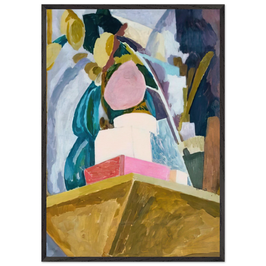 STILL LIFE ON CORNER OF A MANTELPIECE 1914 - Vanessa Bell 70x100 cm / 28x40 inches Framed Art Print – Black Wooden Frame