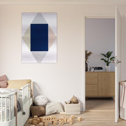 Blauer kern - 1969 - Max Bill Brushed Aluminum Print - 70x100 cm / 28x40 inches | Max Bill Aluminum Print | Max Bill Prints