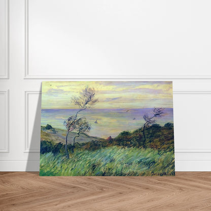 Cliffs of Varengeville, Gust of Wind - claude monet Brushed Aluminum Print - 70x100 cm / 28x40 inches | claude monet Aluminum Print | claude monet Prints