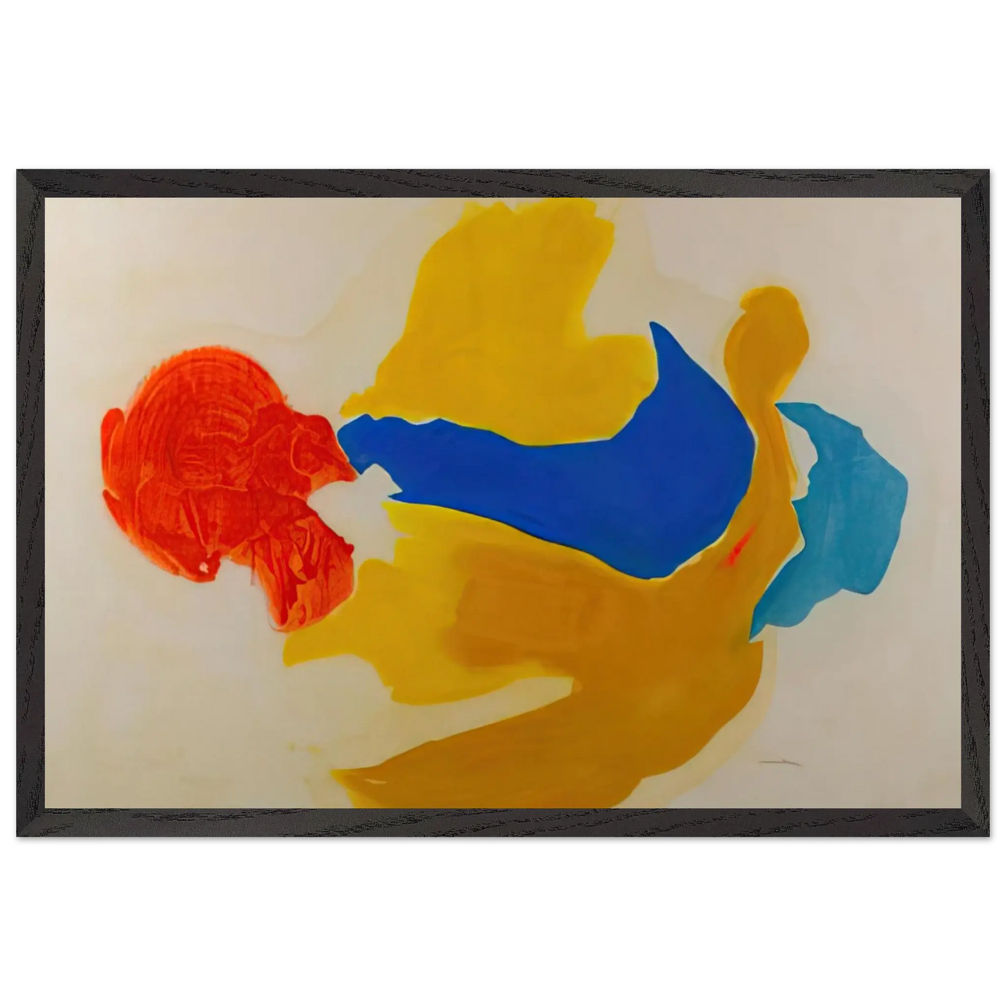 Helen Frankenthaler - Blue Jay - 1963  United States Wall art - A2 (42 x 59.4  cm) - Premium Wooden Framed Poster With Fine Art Paper - White frame