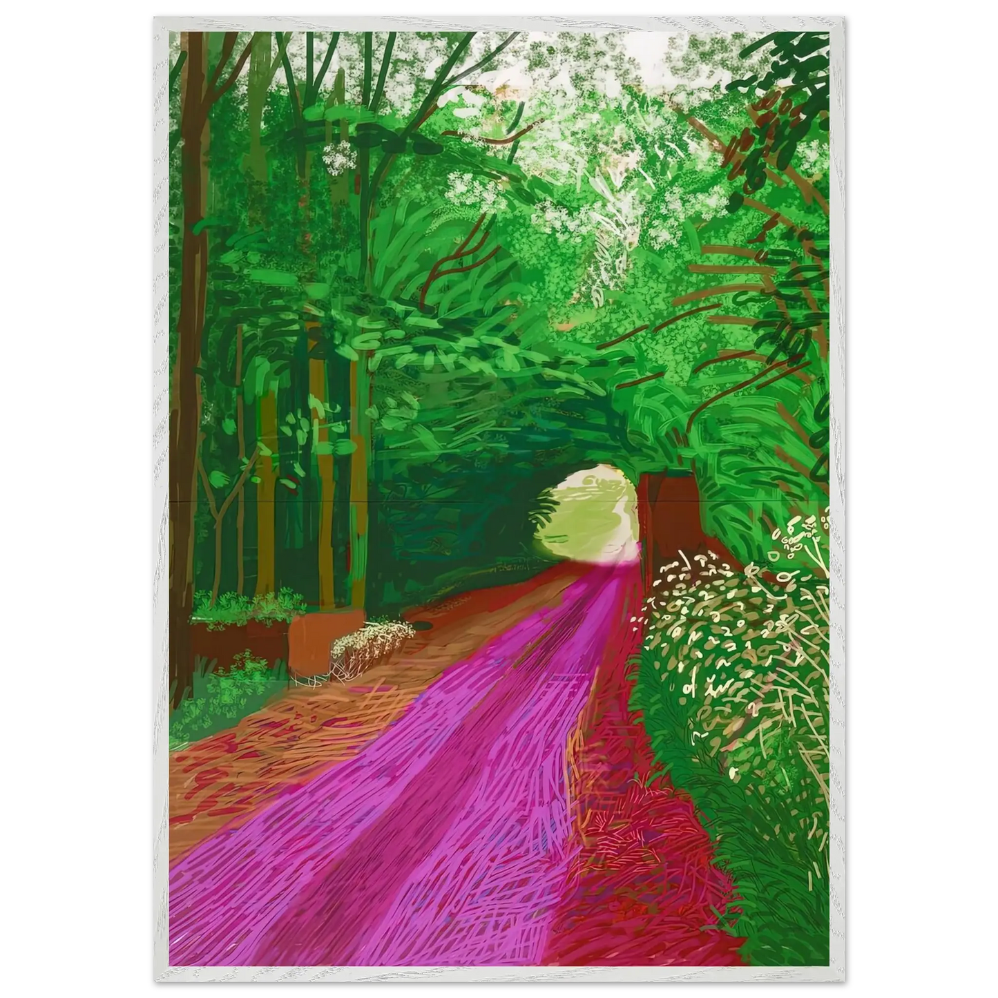 David Hockney - David Hockney Wall art - 20x25 cm / 8x10 inches - Premium Wooden Framed Poster With Fine Art Paper - White frame