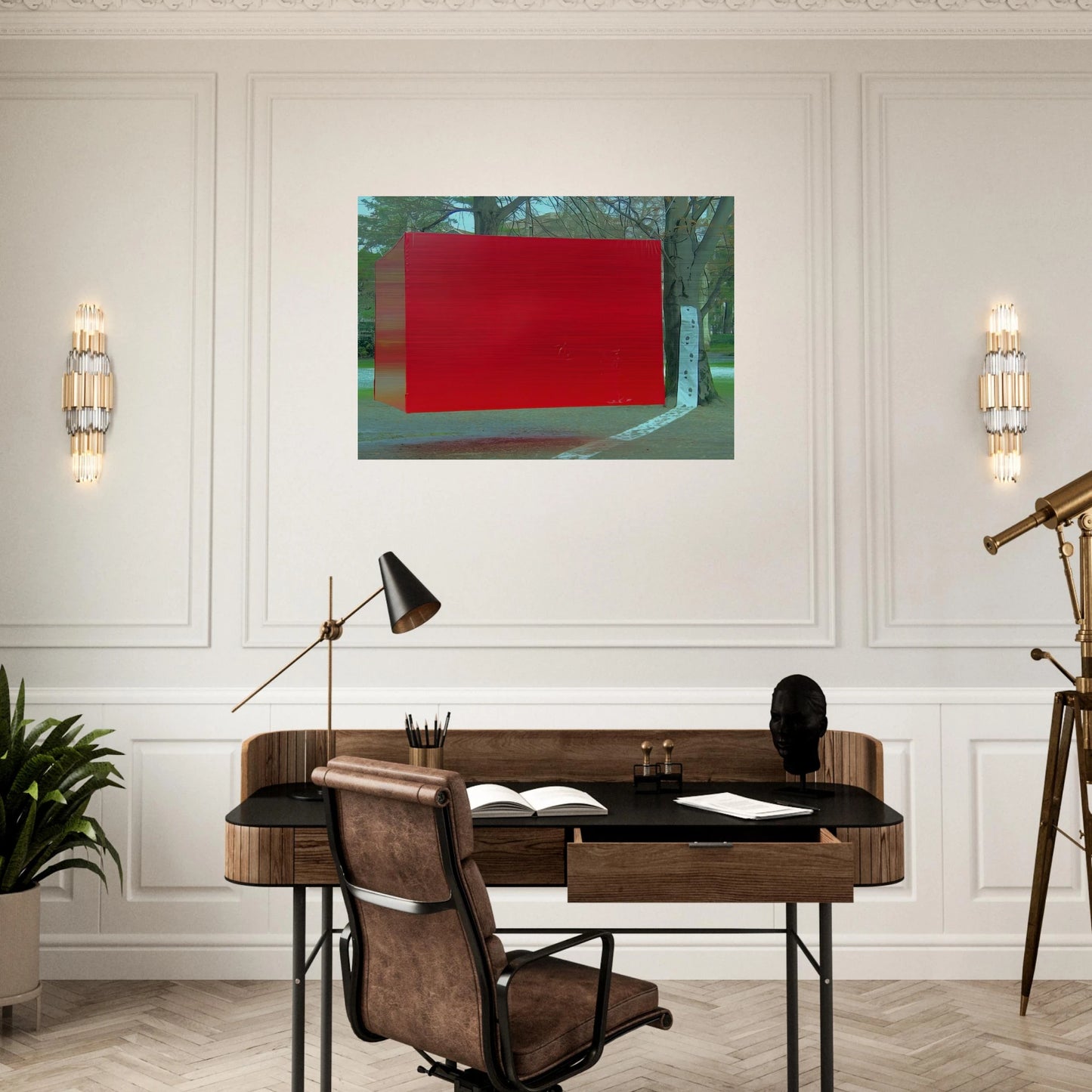 Room - 1956 - Jiro Yoshihara Brushed Aluminum Print - 70x100 cm / 28x40 inches | Jiro Yoshihara Aluminum Print | Jiro Yoshihara Prints