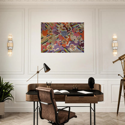 Food Gathering Napparbee - Native Art - Clifford Possum Tjapaltjarri Brushed Aluminum Print - 70x100 cm / 28x40 inches | Clifford Possum Tjapaltjarri Aluminum Print | Clifford Possum Tjapaltjarri Prints