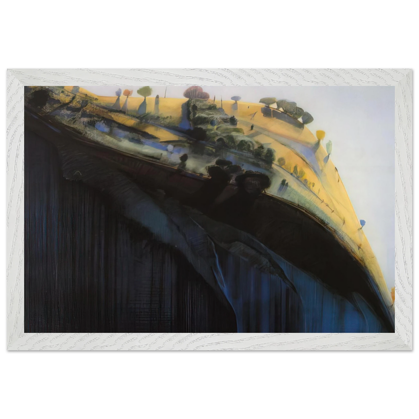 Wayne Thiebaud - Coloma Ridge - 1968 Wall Art - 21x29.7 cm / 8x12" - Premium Wooden Framed Poster With Fine Art Paper-canvas - Wood frame