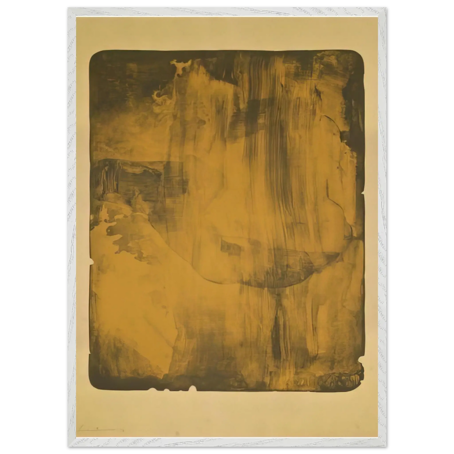 Helen Frankenthaler - Bronze Smoke - 1978 Wall art - 60x80 cm / 24x32 Inches - Premium Wooden Framed Poster With Fine Art Paper - White frame