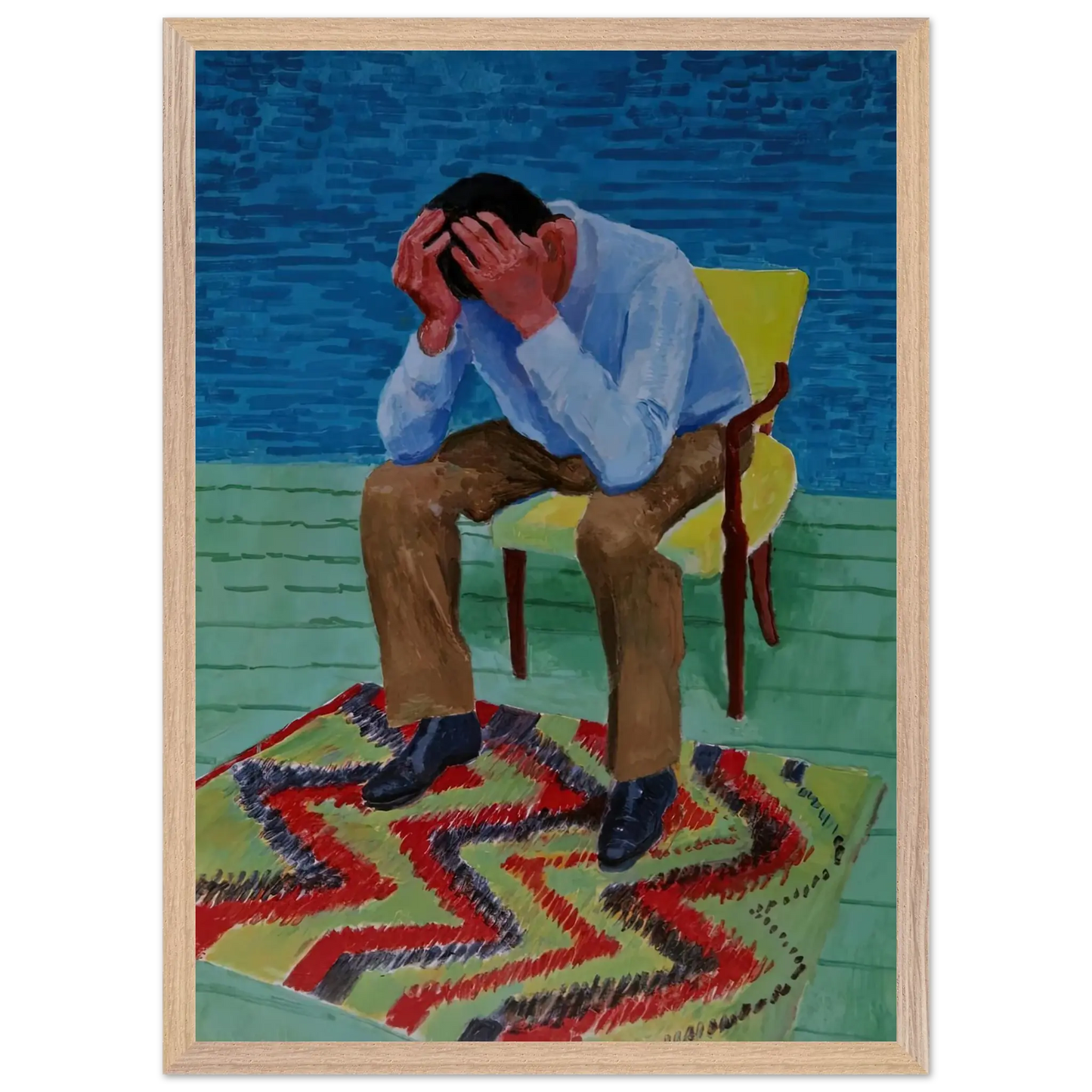 David Hockney - David Hockney Wall art - 30x40 cm / 12x16 Inches - Premium Wooden Framed Poster With Fine Art Paper - White frame