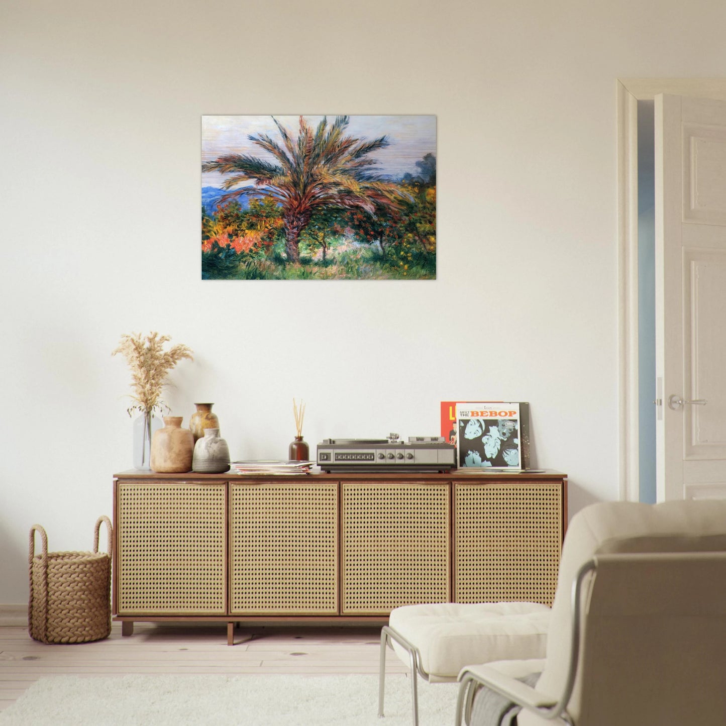Palm Tree at Bordighera - claude monet Brushed Aluminum Print - 70x100 cm / 28x40 inches | claude monet Aluminum Print | claude monet Prints