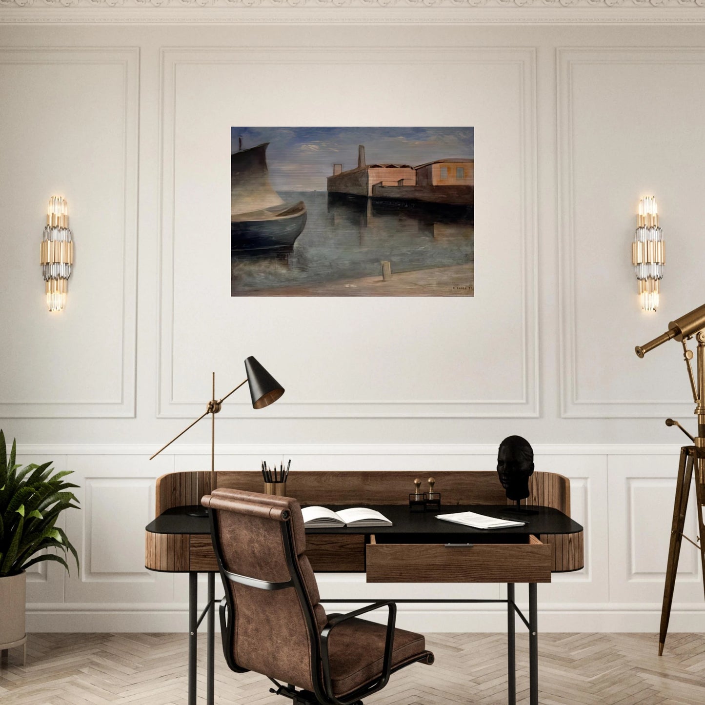 LAGOON 1932 - Carlo Carra Brushed Aluminum Print - 70x100 cm / 28x40 inches | Carlo Carra Aluminum Print | Carlo Carra Prints